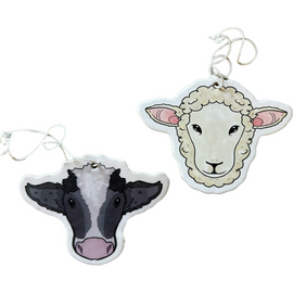 Double-sided sheep and black and white cow air fresheners with fresh scent, perfect for countryside enthusiasts and farming lovers. Ideal for freshening up your vehicle while bringing a touch of farm-inspired charm to your drive.