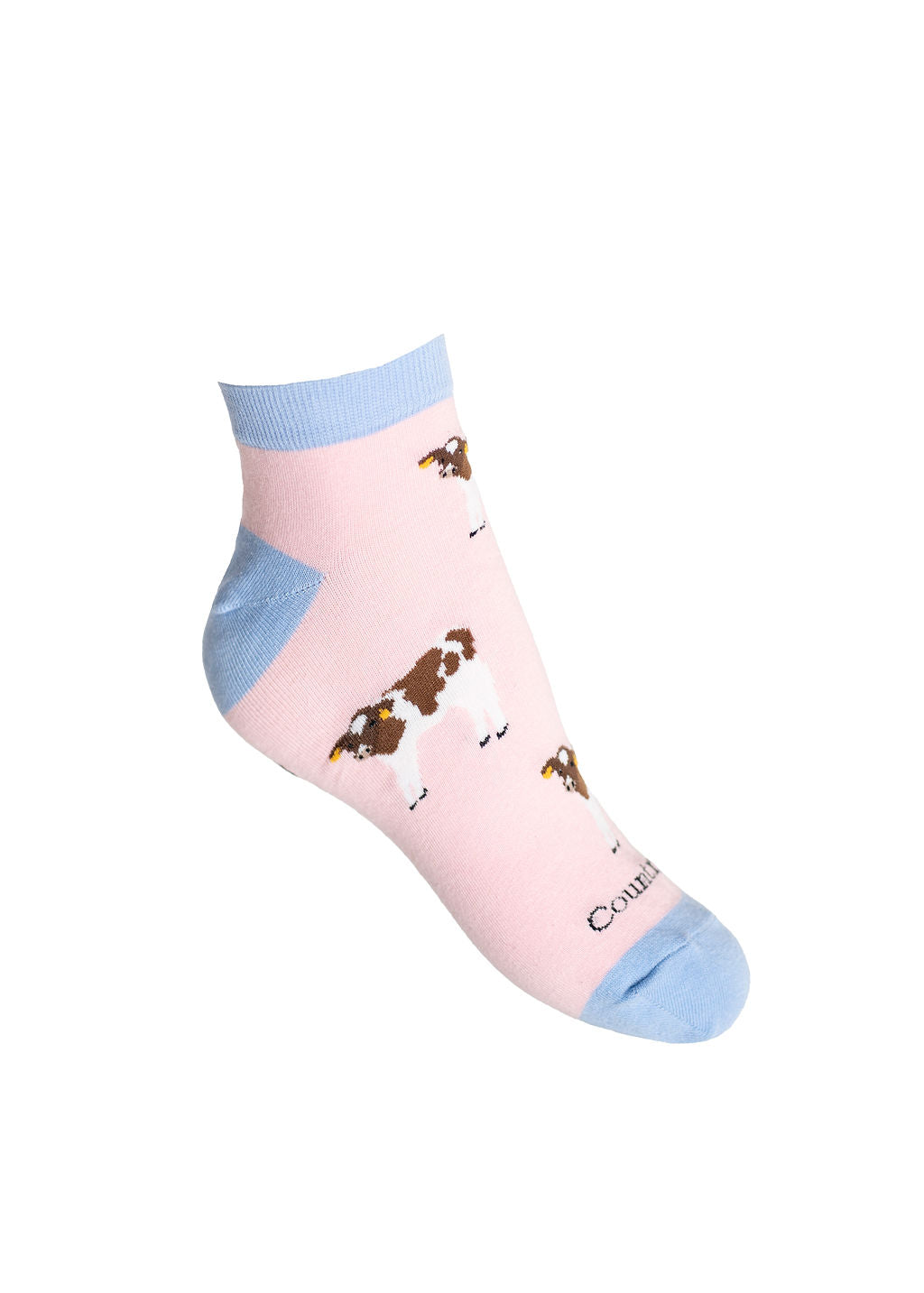 Pink cow ankle socks 