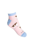 Pink cow ankle socks 