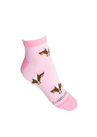 Pink and cow themed ankle socks 
