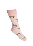Pink Themed Horse Crew Socks 